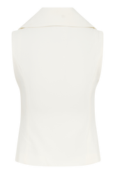 Berkley Suiting Waistcoat With Cowl - Ivory